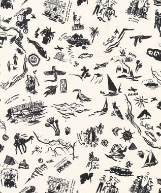 Paul Smith Travel Stories シルクスカーフ ベージュ