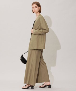 ICB 【洗える】 UnleashLite ノーカラージャケット オリーブ系