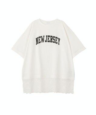 AMERICAN HOLIC カレッジロゴレースドッキングＴシャツ Off White