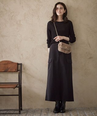 23区 S 【SLOW/一部店舗限定】シアーリブ ボートネックニット ブラック系