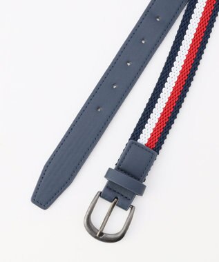 ANY 異素材コンビテープベルト ネイビーストライプ