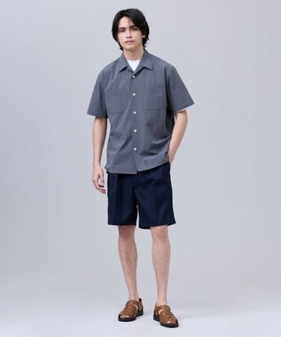 J.PRESS MEN 【J.PRESS ORIGINALS】【UNISEX】Toropical Open Half Sleeve Shirt / Baggy-Fit グレー系