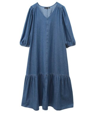 Green Parks ・ＳＵＧＡＲ　ＳＰＯＯＮ　デニムＶネックワンピース Indigo
