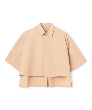 NAVE 【ReNAVE・セットアップ可/洗える/接触冷感/UVケア】コットンポリブロード クロップドシャツ ベージュ系
