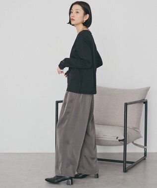 AMERICAN HOLIC 袖チュールレイヤードプルオーバー Black