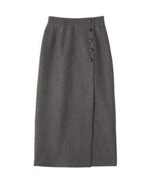CRAFT STANDARD BOUTIQUE ラップ風Iラインスカート Gray Mixture