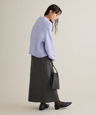 CRAFT STANDARD BOUTIQUE ラップ風Iラインスカート Gray Mixture