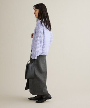 CRAFT STANDARD BOUTIQUE ラップ風Iラインスカート Gray Mixture