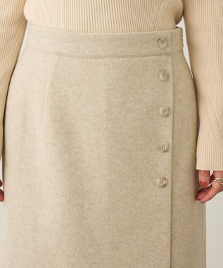 CRAFT STANDARD BOUTIQUE ラップ風Iラインスカート Light Beige