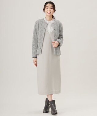 J.PRESS LADIES L 【洗える】ウールスムース ジャンパースカート ベージュ系