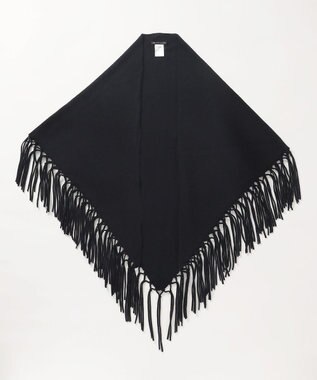 23区 ウールカシミヤ トライアングル ストール ブラック系