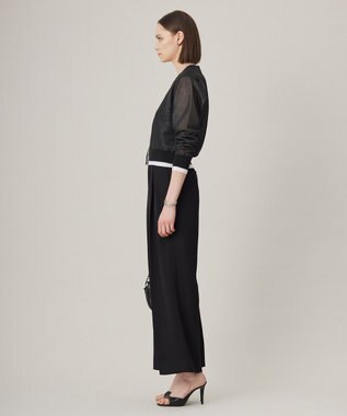 ICB 【洗える】 シアーレイヤードカーディガン ブラック×オフホワイト系