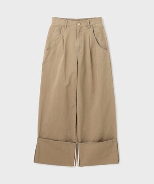 GRACE CONTINENTAL ロールアップワイドパンツ カーキ