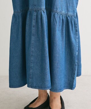 Green Parks ・ＳＵＧＡＲ　ＳＰＯＯＮ　デニムＶネックワンピース Indigo