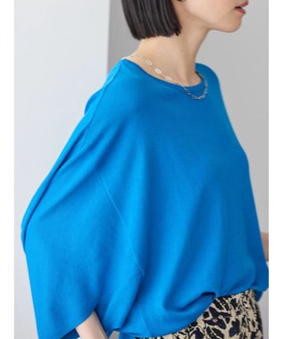 AMERICAN HOLIC 接触冷感トライアングルスリーブニットプルオーバー Blue