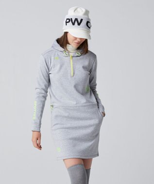 PW CIRCULUS 【WOMEN】ハーフジップ フーディ ワンピース ライトグレー系