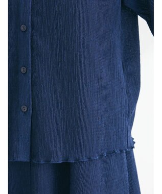 Green Parks BEST PRICE 表面カット衿付シャツ Blue