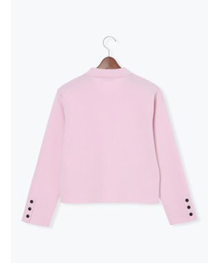 Te chichi 総針衿付きジャケットカーディガン ピンク