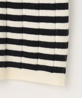 ANY リブボーダーニット オフ×ブラック