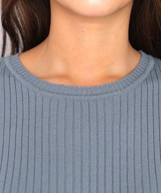 Tiaclasse 【2点セット】ケーブルトップス＆ニットワンピースセット ライトブルー