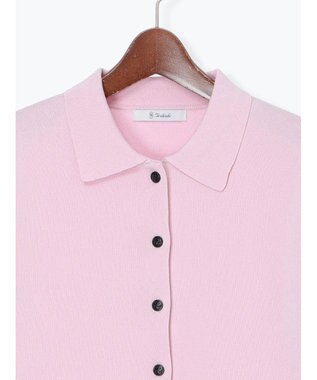 Te chichi 総針衿付きジャケットカーディガン ピンク