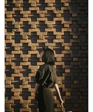 Green Parks AnriettMusee ショート丈ジャガードトップス Black