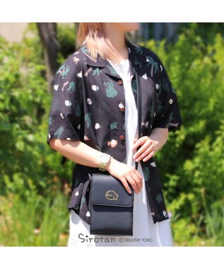 Mother garden しろたん アロハシャツ 半袖 《 駄菓子 / 黒 》 ユニセックス 男女兼用