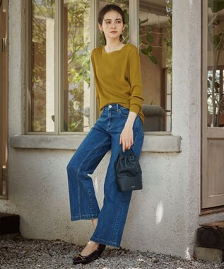 23区 S 【SLOW/一部店舗限定】シアーリブ ボートネックニット マスタード系