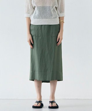 BEIGE， 【洗える】BERNARD / リネンアウトポケットハイウエストスカート