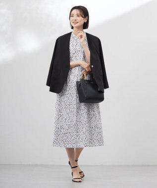 J.PRESS LADIES L 【洗える】スパンローンフラワープリント ワンピース オフベース系