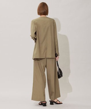 ICB 【洗える】 UnleashLite ノーカラージャケット オリーブ系