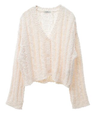 earth music&ecology ポコポコケーブルカーディガン Ivory