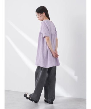 earth music&ecology ジャガードギャザーチュニック Light Purple