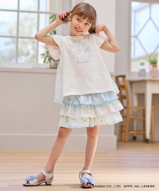 ANY KIDS 【サンリオキャラクターズ×any FAM】フリルショートパンツ サックスブルー×シナモロール