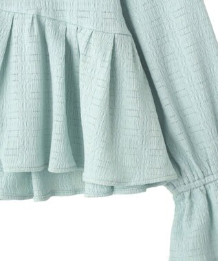 earth music&ecology 【予約】ラッフルカラーカットブラウス サックスブルー
