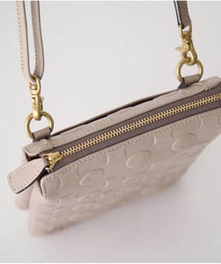 MIYABIYA 南蛮七宝 ソフトレザー ダブルポシェット ベージュ