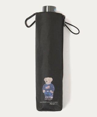 MOONBAT 【WEB限定/遮光率100%/遮熱/UV/耐風】POLO RALPH LAUREN（ポロ ラルフローレン）晴雨兼用日傘 ポロベア 無地 折りたたみ傘 ブラック