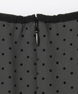 J.PRESS LADIES L 【洗える】ドットフロッキープリント フレア スカート スレートベース系