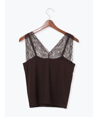 Te chichi 前後2WAYレースネックタンクトップ ブラウン