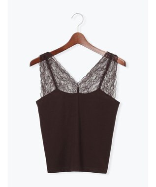 Te chichi 前後2WAYレースネックタンクトップ ブラウン