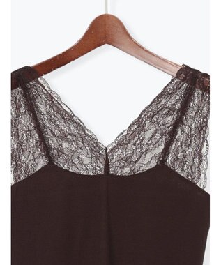 Te chichi 前後2WAYレースネックタンクトップ ブラウン