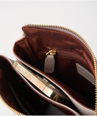 MIYABIYA 南蛮七宝 ソフトレザー ダブルポシェット ベージュ