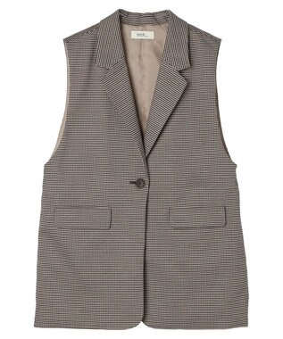 earth music&ecology テーラードジレ Check Brown