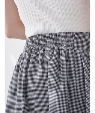 earth music&ecology ギャザーフレアスカート Gingham Check