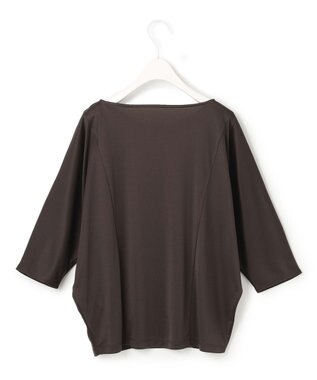 ICB 【洗える】トリアセサテンスムース 7分袖プルオーバー ダークブラウン系