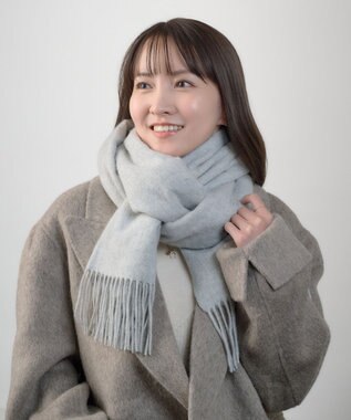 MOONBAT プラスムーンバット (+moonbat) カシミヤ100％無地ストール 洗える 190㎝×50㎝ グレー