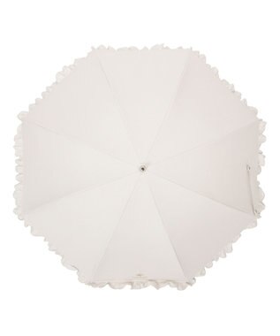 MOONBAT PAUL&JOE ACCESSOIRES (ポール&ジョー) 晴雨兼用日傘 長傘 ワンポイントクリザンテームフリル 一級遮光 遮熱 UV オフホワイト