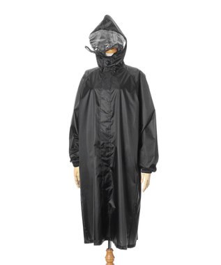 MOONBAT FLAT PURE サイクルコート 無地 自転車 リュック対応 ユニセックス 収納袋付き Mサイズ ブラック