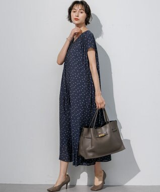 23区 S 【先行予約/WEB&一部店舗限定】ドット フレアワンピース ネイビー系1