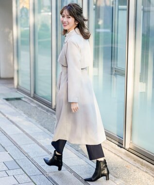 ANY SIS エレガントロング トレンチ コート ライトグレー